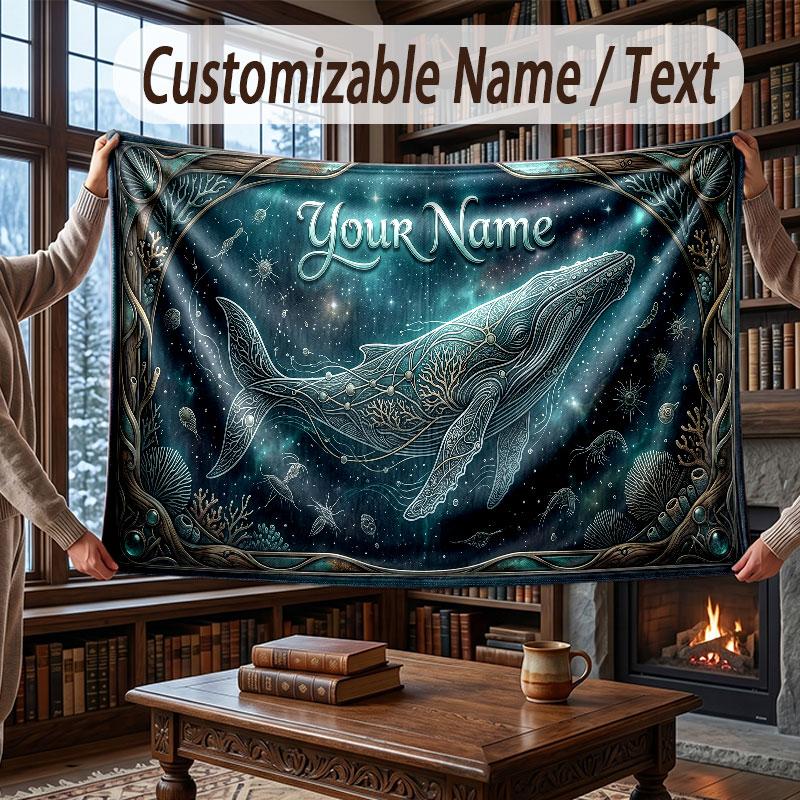 Coperta Cosmica a Tema Spaziale con Nome Personalizzato Testo Coperta Personalizzata Morbida Accogliente per Casa Divano Letto