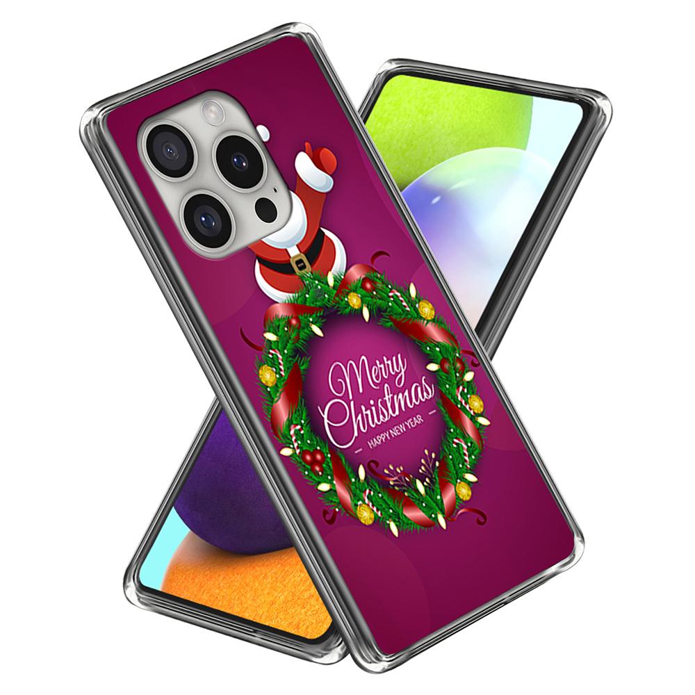 For iPhone 16 Pro Case Christmas Pattern Printing Soft TPU Phone Cover