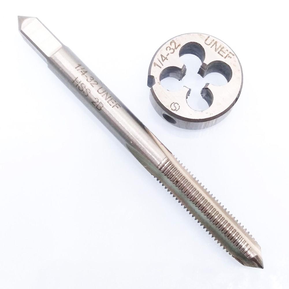 1/4"-32 UNEF Gjengetapp- og gjengesnittsett HSS Gjengebor med rundt gjengesnitt Høyrehånds