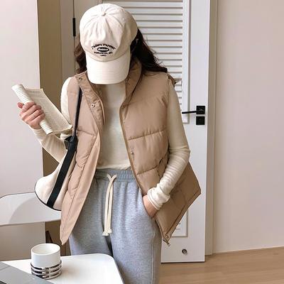 New Vest Women's Coat Loose and Versatile Short Stand-up Collar Women's Down Cotton Vest Autumn and Winter