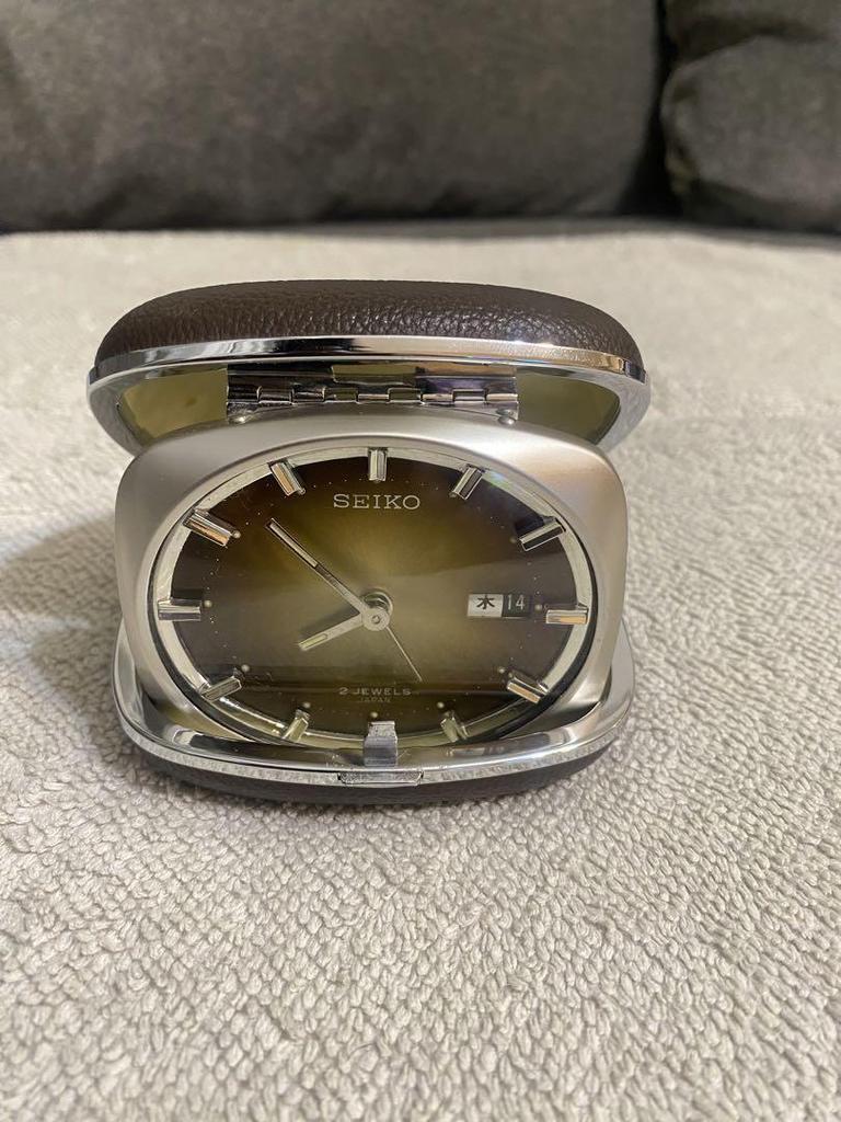 [USED] SEIKO Alarm Clock Brown/Silver