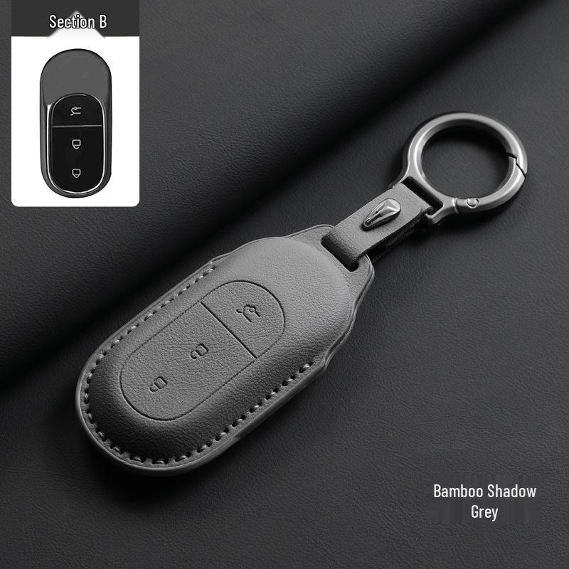 

Чехол для ключа Leapmotor C11/C01/T03 2024 - Полная защитная оболочка для мужчин и женщин, высококлассная черная текстура.