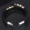 Men's Classic Bracelet Fashion Jewelry Black Leather Rope Chain Charm Bracelet Sports Casual Style