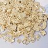 Light Gold Color Plant Series Random Mix 10/20/30/50pcs Ginkgo Tree Maple Leaves Flower Charms For Jewelry Making Bulk Pendants