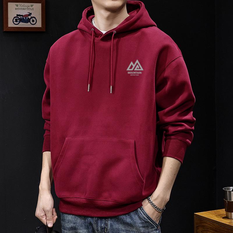 Męska bluza z kapturem w stylu retro: Modna Ciężka Codzienna Luźna Kurtka z Długim Rękawem na Wiosnę/Jesień dla Par