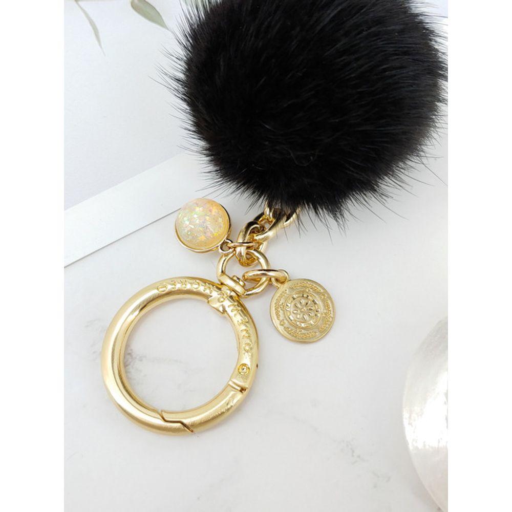 MAIA Mink Fur Keychain & Charm - Black