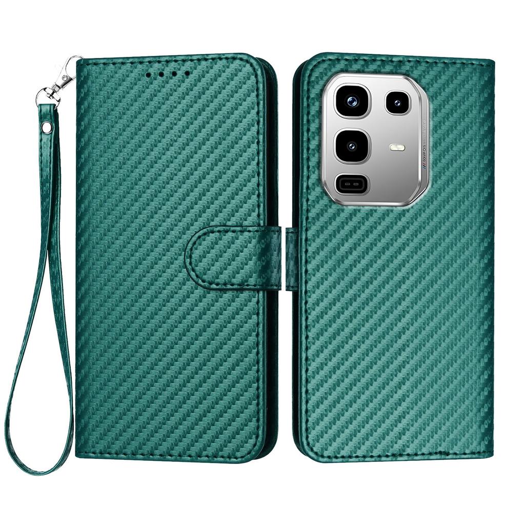 For Infinix Note 50 4G/Infinix Note 50 Pro 4G Wallet Case with Strap Carbon Fiber Texture Leather Mobile Cover