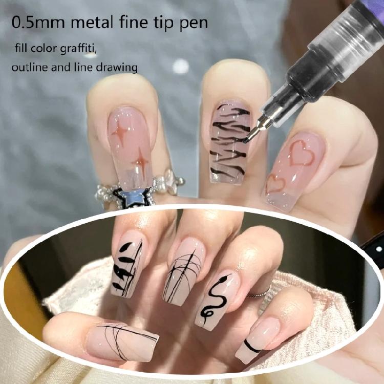 12Pack Salon Nail Brushes Pen PP Material Anti Fade Inks for Detailed Floral Nail Patterns