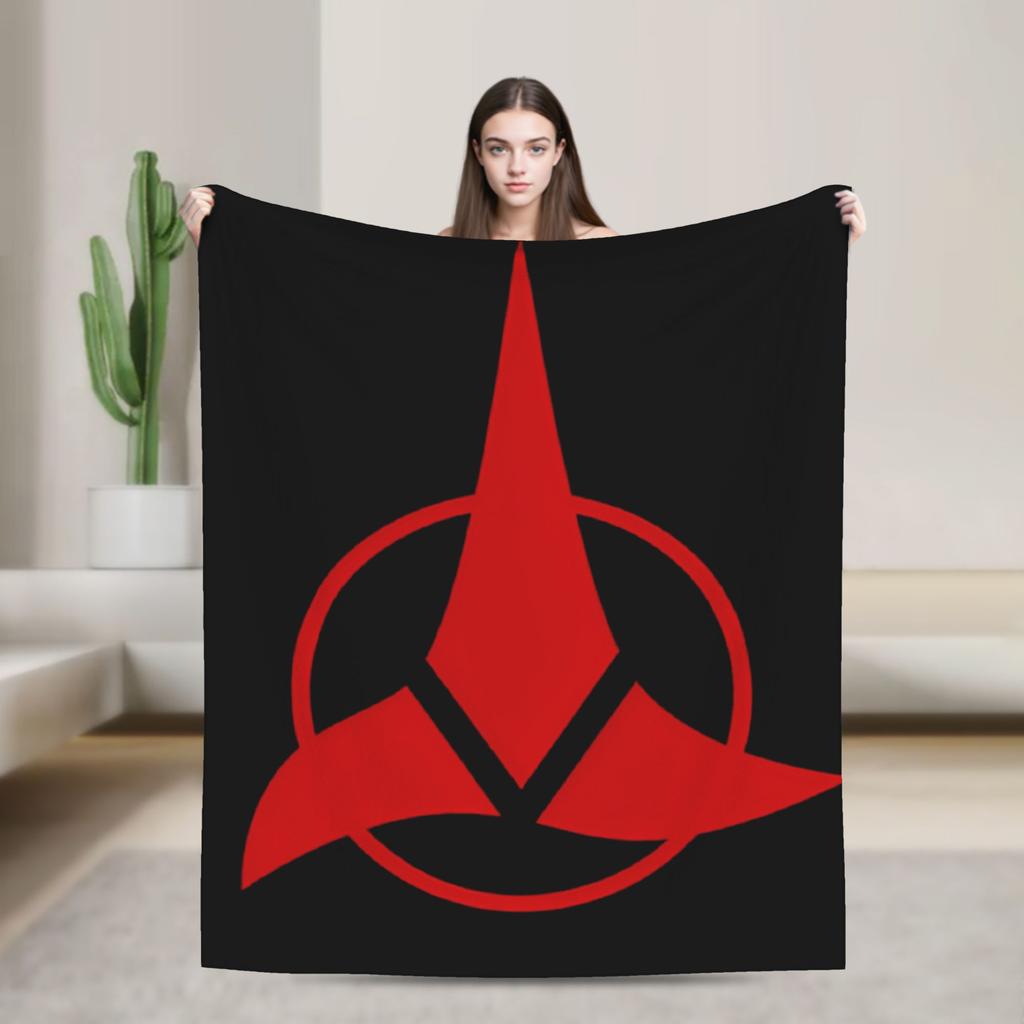 Stars Treks Discovery Enterprise Crest Blanket For Living Room Airplane Travel Flannel Bedspread Bed Cover