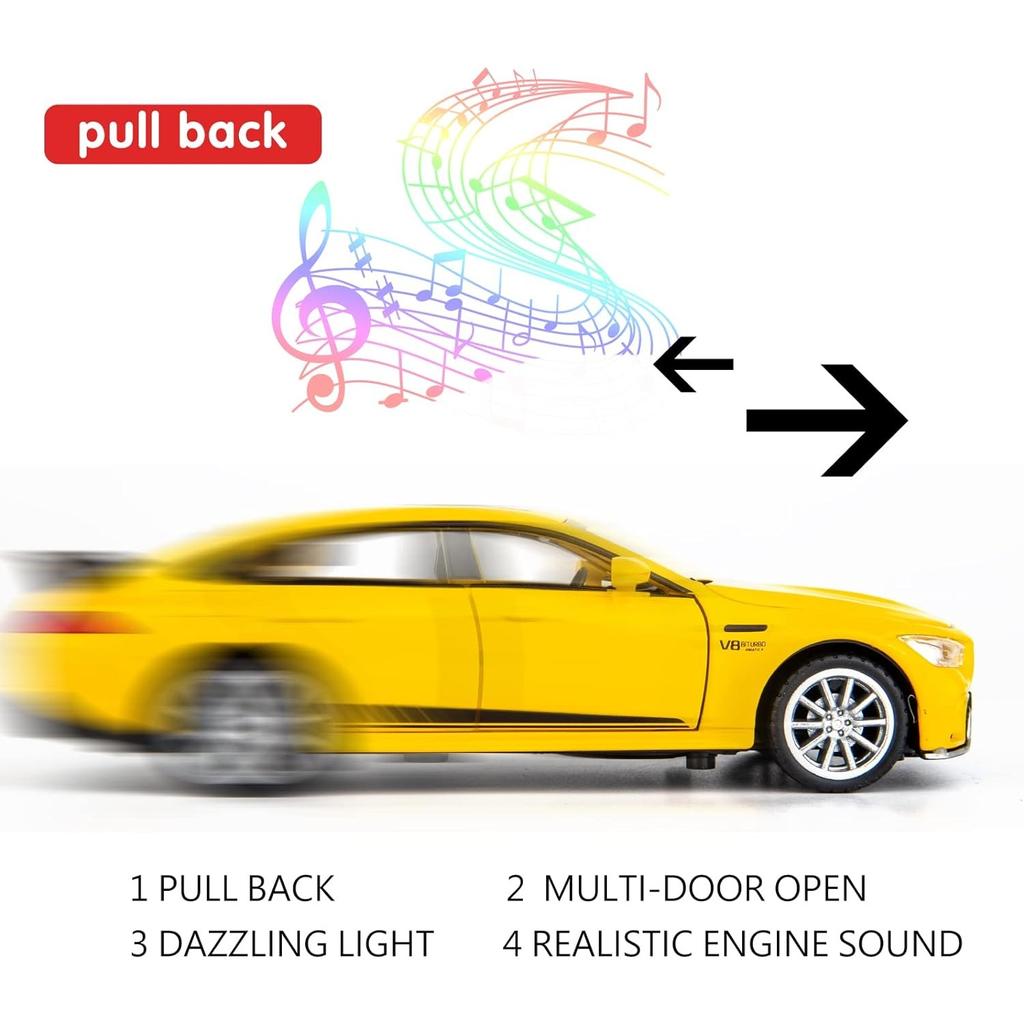 1/32 Benz AMG GT63 Model Car Alloy Diecast Pull Back Toy Car with Sound and Light Door Can Be Opened Toy Vehicle for Kids Gift