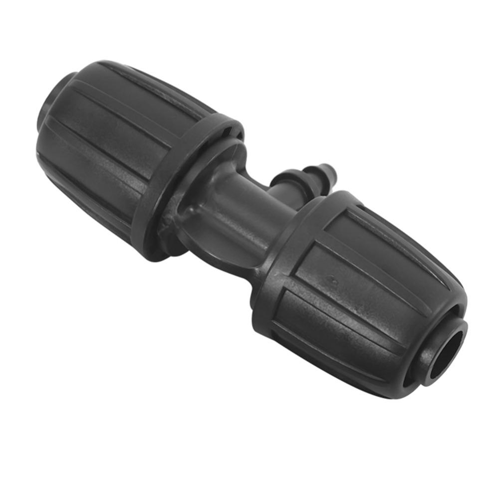 25PCS 3 Way Lock Barbed Tee Connector POM 16mm To 4/7mm Tee Connector Garden Irrigation