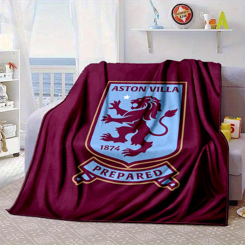 Football Club Emblem Lion Blanket Flannel Blanket for Bed, Sofa, Camping, Hiking, Picnic Essentials, Gift for Family Fan Gifts