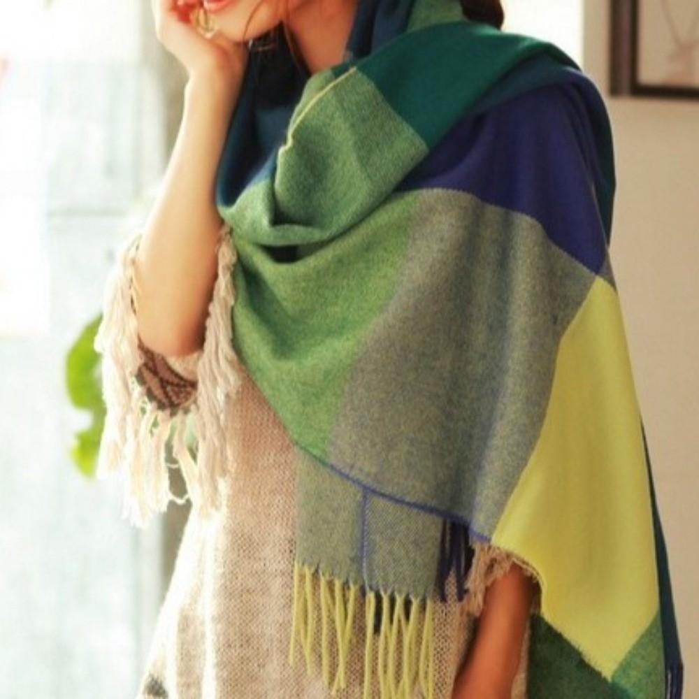 Thick Plaid Scarf Keep Warm Shawl Wrap Fashion Imitation Cashmere Shawl  Apparel Accessories