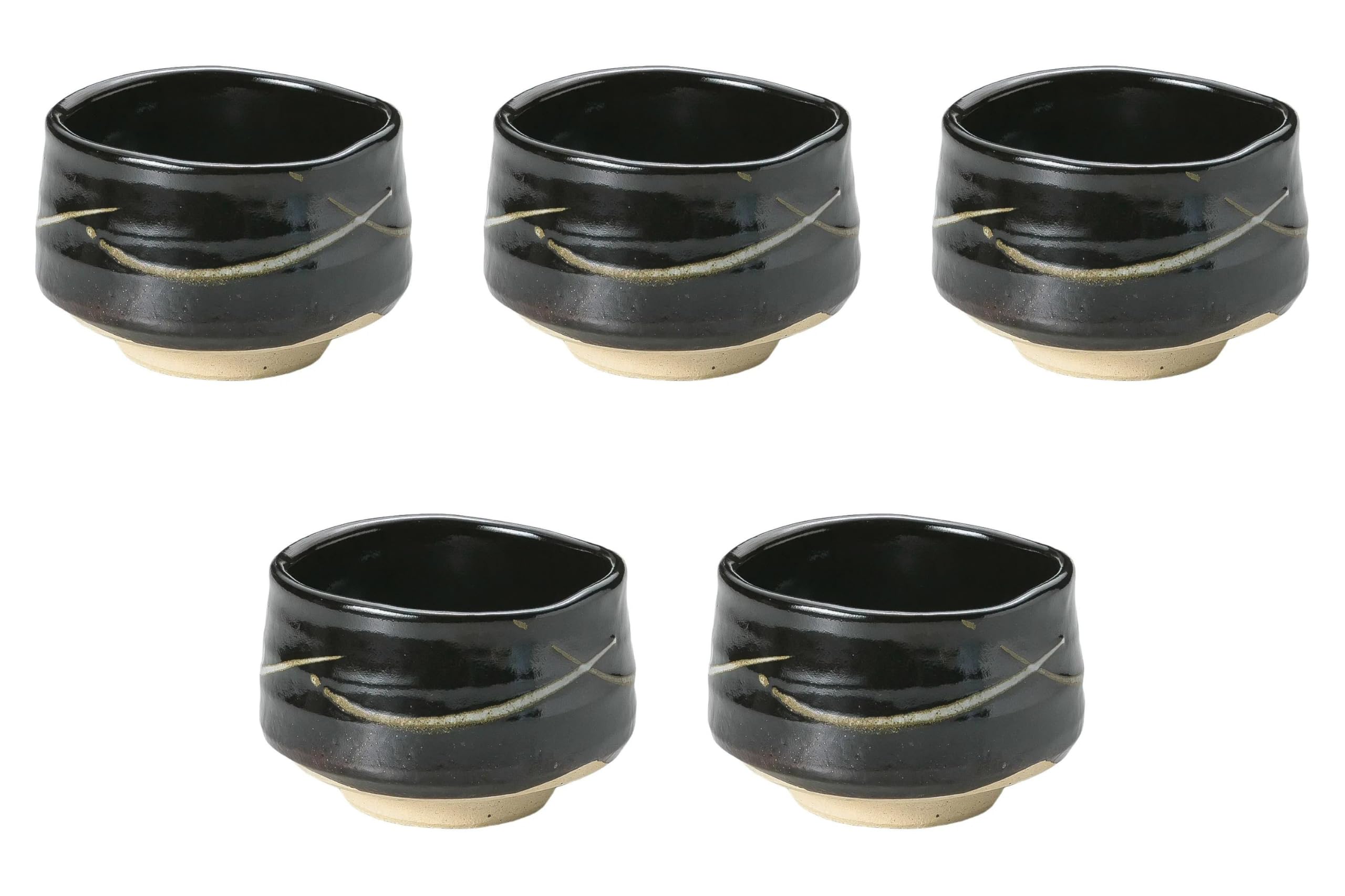 

Set of 5 Tenmoku Matcha Bowls x Matcha Bowls Ceramic Setomonohonpo (Ceramic) [11.3 7.7 cm] (Earthenware)