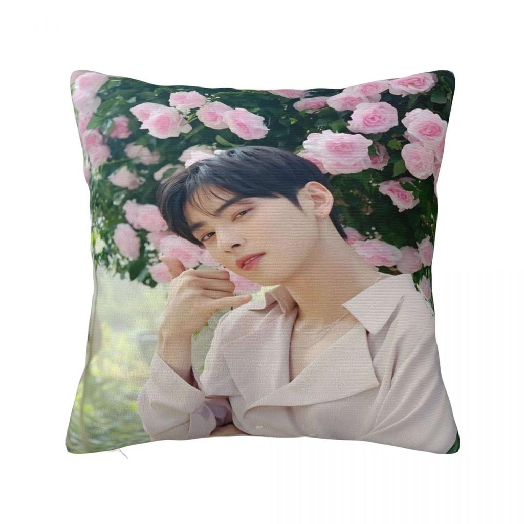 Cha Eun Woo Pillow Cover Soft Pillow Case Cushion Cover Vintage Design Pillowcases For Sofa Bedroom Home Decor