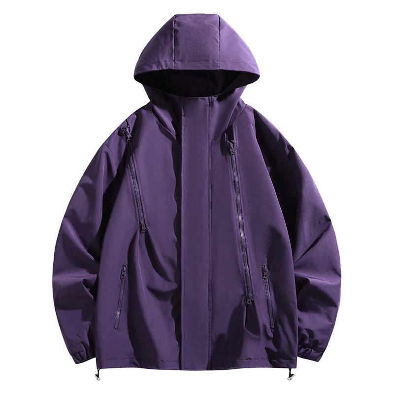 Casual Outdoor Hooded Windbreaker for Couples: Stylish, Three-Proof, Teen Mountaineering Jacket