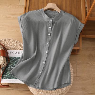 A Niche Cotton and Linen Shirt for Women In Summer Loose and Comfortable Casual Sleeveless Women’s Blouses & Shirts