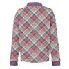 Women's Retro Street Lazy V,neck Long Sleeve Button Plaid Print Pullover Top