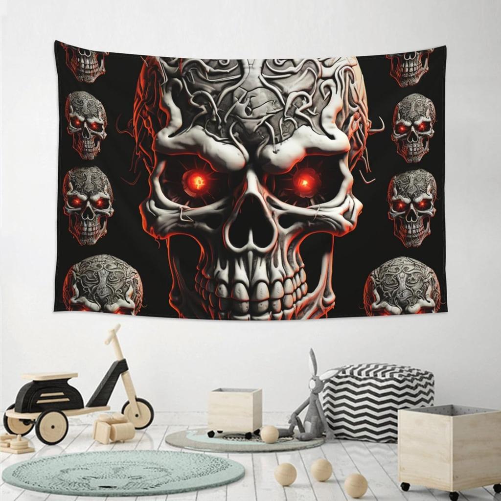 Tapestry Wall Hanging for Living Room Evil skull Tapestry Modern Wall Art Wall Blanket Aesthetic Tapestrys Indoor Outdoor