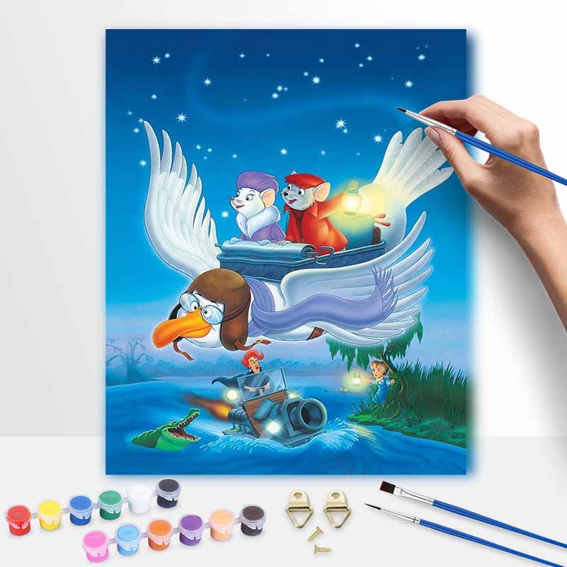 Disney digital oil painting art painting kit The Rescuers manual diy painting for home decorations