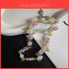 Handmade Girl Phone Lanyard With Floral Green Leaf Beads Pvc Cord For Smartphone Accessories