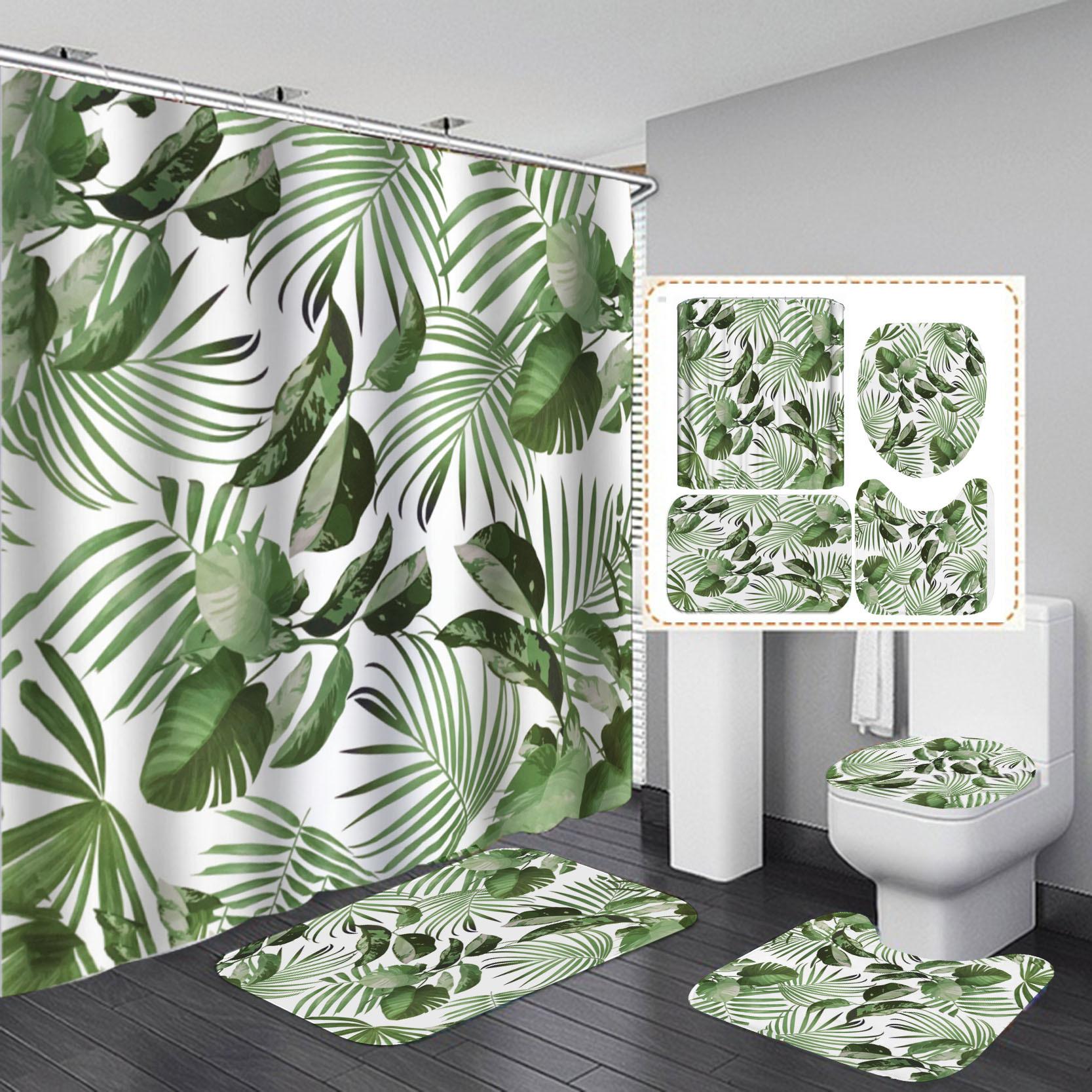 

3d Digital Printing Red Rose Flower Shower Curtain Waterproof Polyester Landscape Curtains Bathroom Shower Curtain And Rug Sets Only90x180curtain