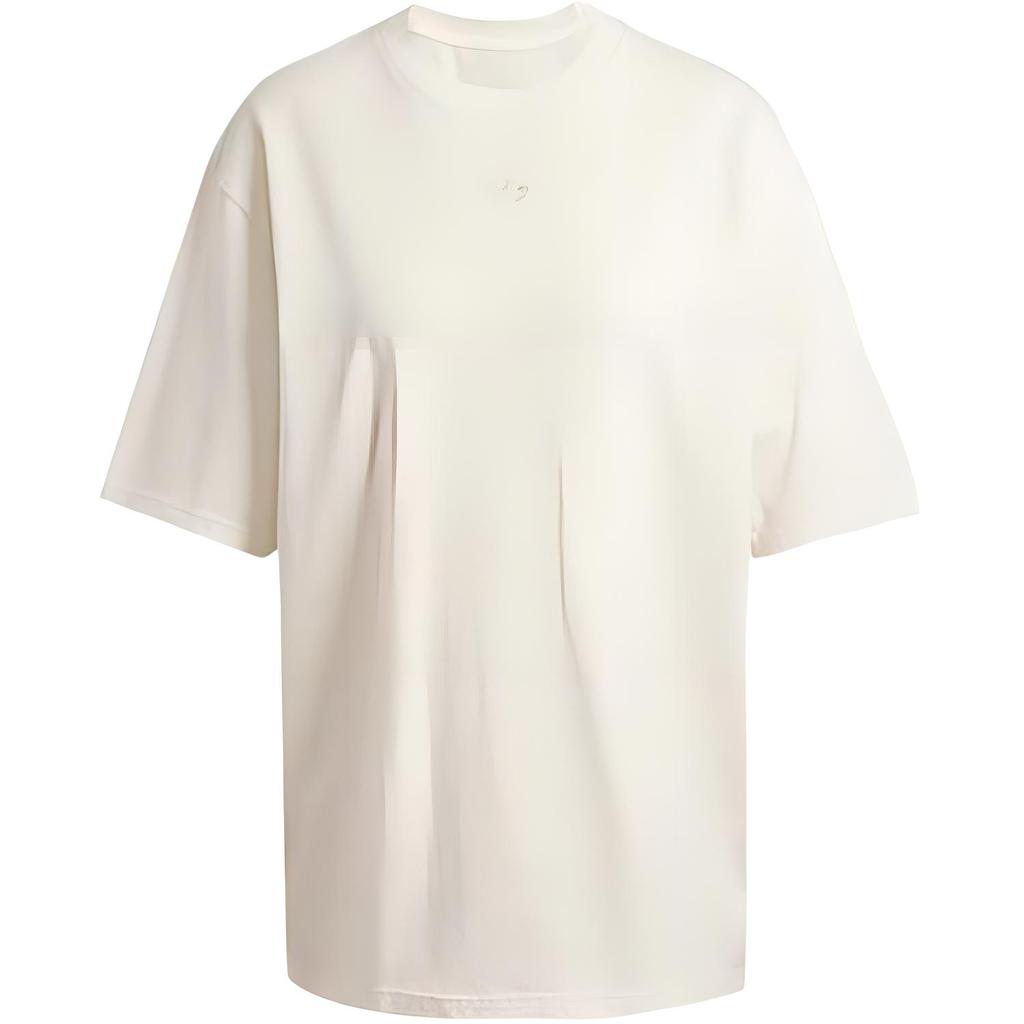 Adidas Originals Washed Crew Neck Comfortable Casual Short Sleeve Drop Shoulder T-Shirt Women Tops Off-White JD0039