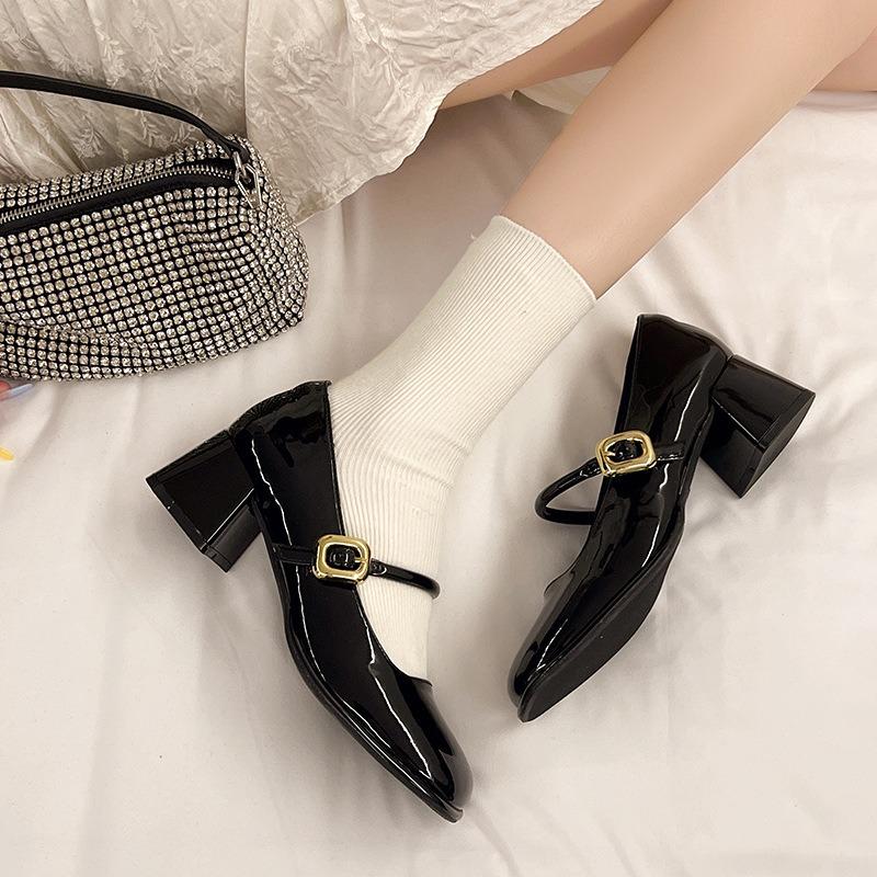 2025Women's Shoes Mary Jane Shoes Luxury Leather Dress Shoe French Princess Single Shoes Ladies Dance Shoe Zapato Mujer