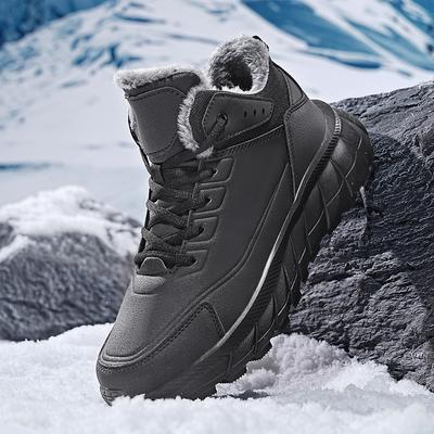 Fashion New Men's Boots Plush Flat Bottom Shoes for Men Waterproof Snow Boot Winter Super Warm Outdoor Comfortable Hiking Male Shoe