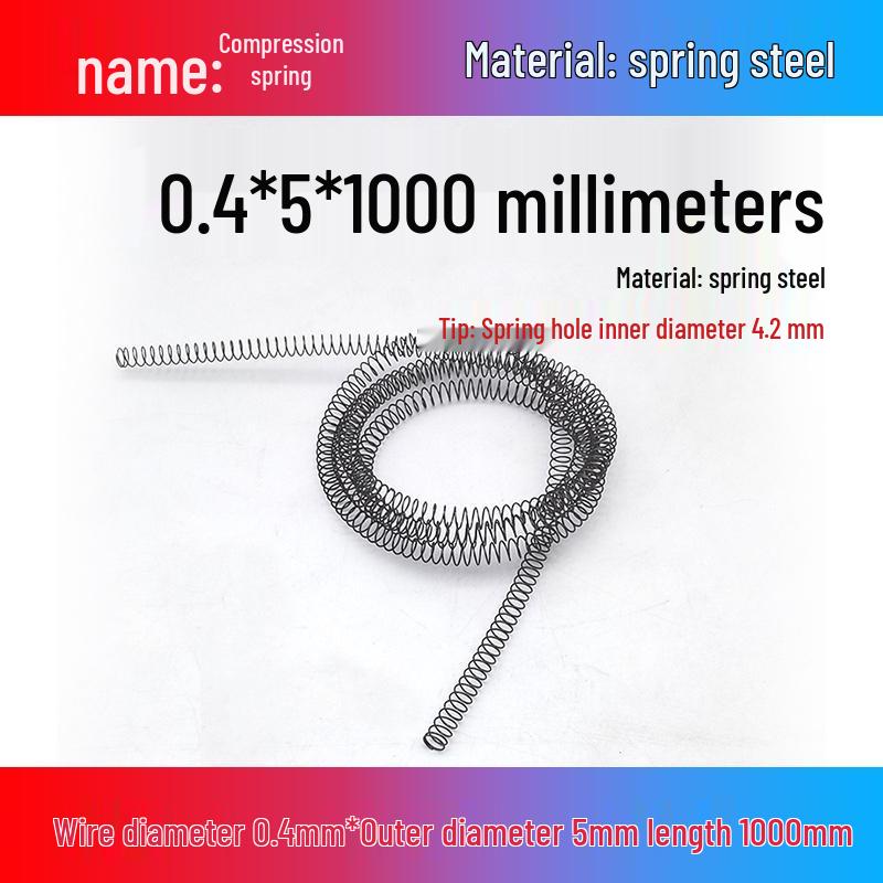 Spring Wire: 1m Long, Soft Pressure, Manganese Steel, 0.3-4.5mm Diameter, Yellow Compression Return.
