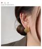 French Retro Korean-Style Heart & Ball Woven Gold-Plated Earrings