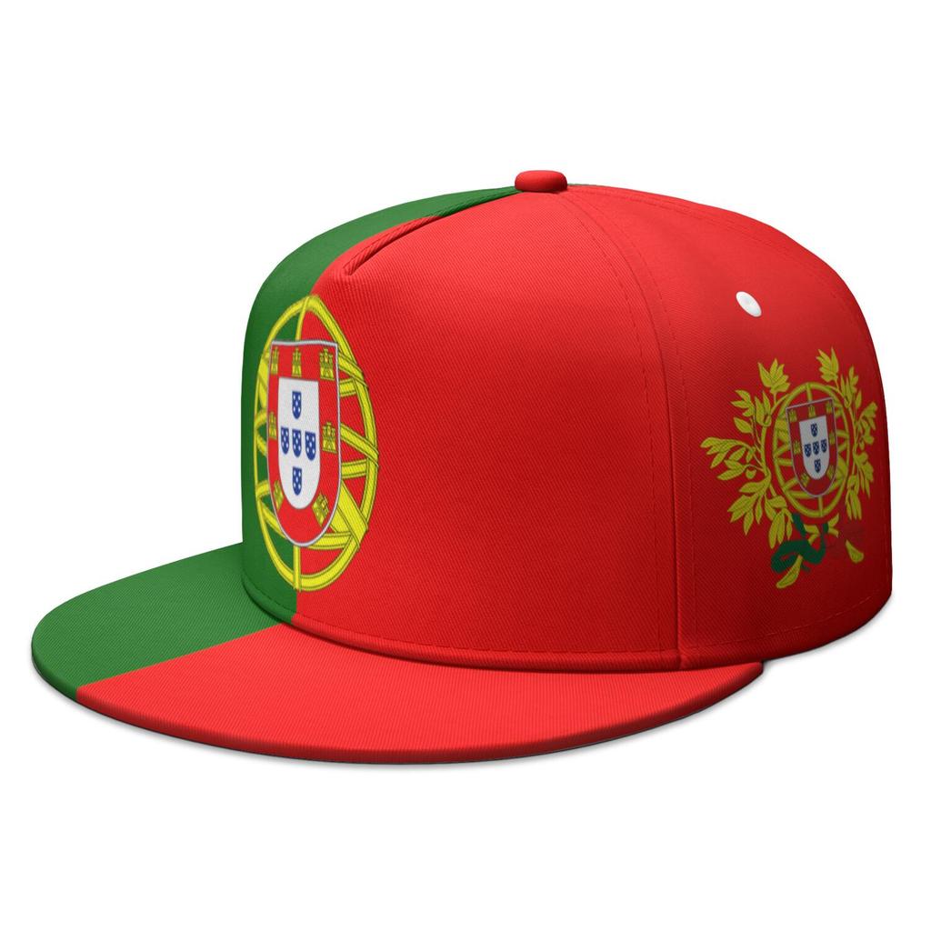 Portugal Free Custom Name Number Logo Flat Brimmed Cap Nation Flag Pt Portuguese Country College Print Photo Hip-hop Hat