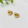 1 Pair of Stainless Steel Smooth Earrings, High-End Women's Accessories, Personalized Heart Series Earrings, Light Luxury Earrings