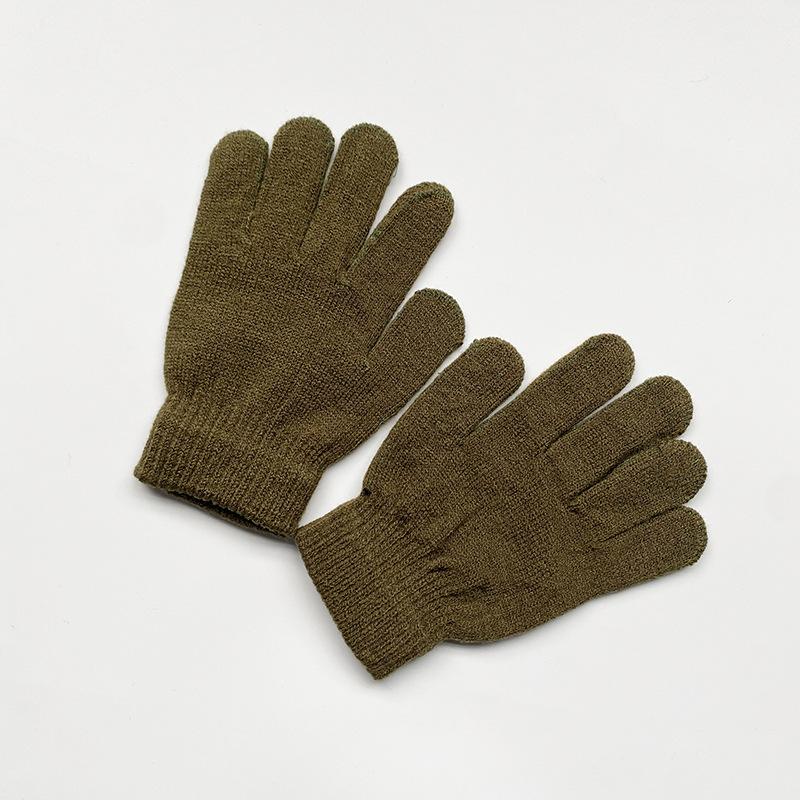 Kids Solid Color Knitted Gloves for 5-10years Students Winter Warmth Outdoor Cycling and Daily Cold Weather Wear Mittens