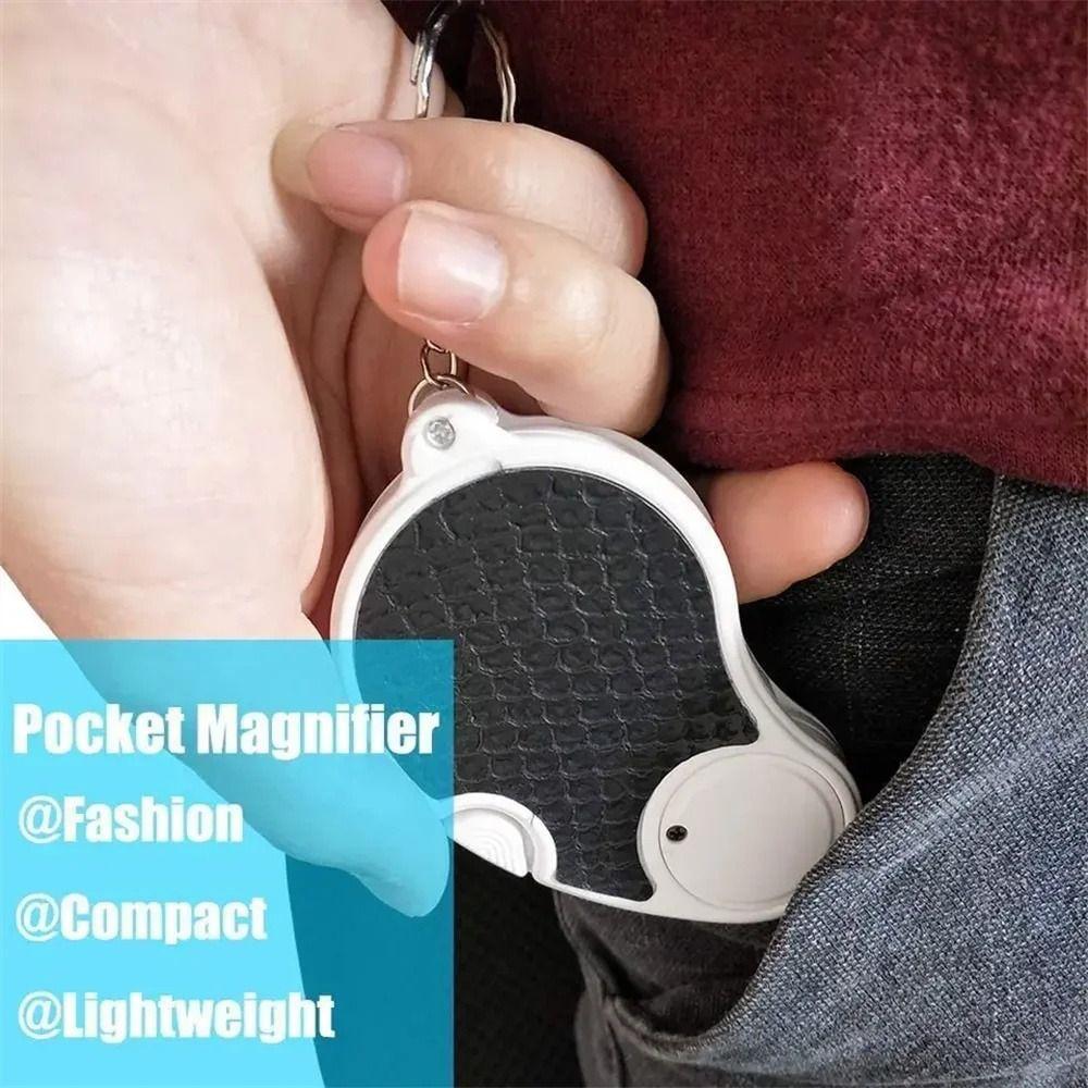 Folding Foldable Magnifier With Light Handheld Magnifier Mini Key Chain Magnifier  Stamps