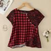 ZANZEA Women Casual Round Neck Summer Short Sleeve Print Blouse