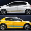 2PCS Car Door Side Skirt Stripes Stickers For Peugeot 208 Gt Tuning Auto Accessories Line Graphics Vinyl PVC Decals