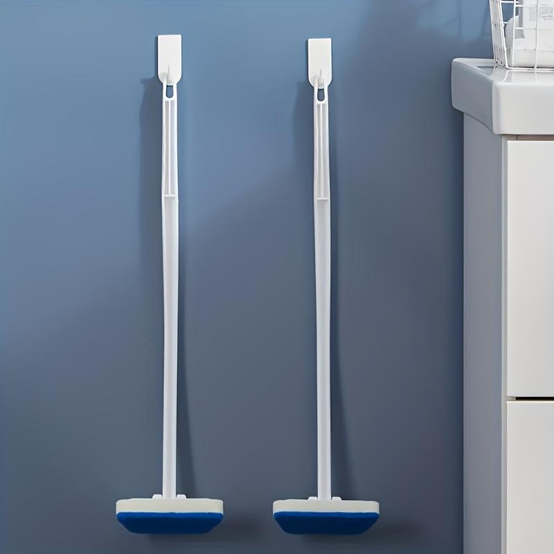 Long Handled Bathroom Wall and Floor Cleaning Brush with Detachable Sponge Head Suitable for Scrubbing Tiles, Bathtubs, and Mosaics