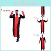 Elegantes Arabisches Prinzenkostüm für Herren Rot und Schwarz Polyesterstoff Ideal für Halloween-Partys