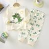 2026 Summer Children Full Sleeve Underwear Suits Baby Spring O-Neck Cartoon Cotton Pajama Set Long Pant Kids Home Wear Clothing Suit for Girl Boy