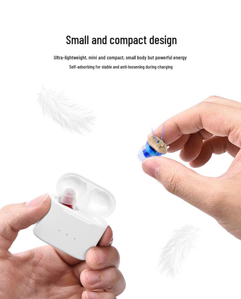 Rechargeable CIC Invisible Hearing Aids with Power Bank for Seniors