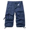 Men's Cotton Below Knee Length  3/4 Long Shorts Men's Tactical Capri Pants Multi Pocket Summer Twill Work Cargo Pants Man