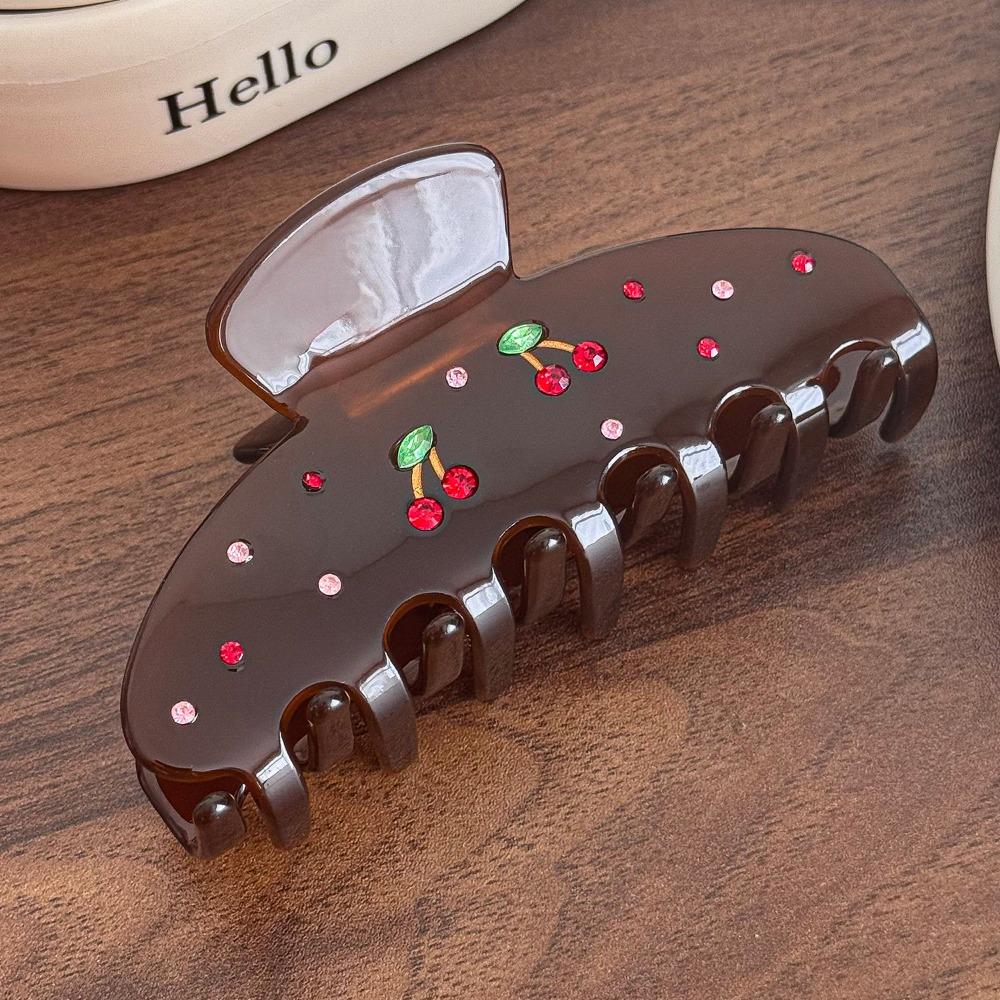 Diamond-Studded Hair Clip Butterfly Shape Shark Clip Fashion Acetate Hair Claw  Back-Head Updos