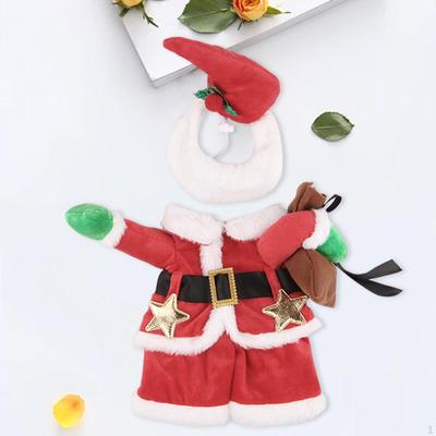 Santa Claus Costume with Hat, Pet Christmas Cosplay, Winter Dress Hat for