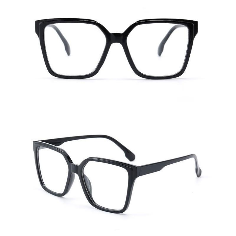 Fashion Oversized Square Glasses Anti Blue Light Glasses Large Frame Myopia Glasses Flat Light Glasses Transparent Eyeglasses