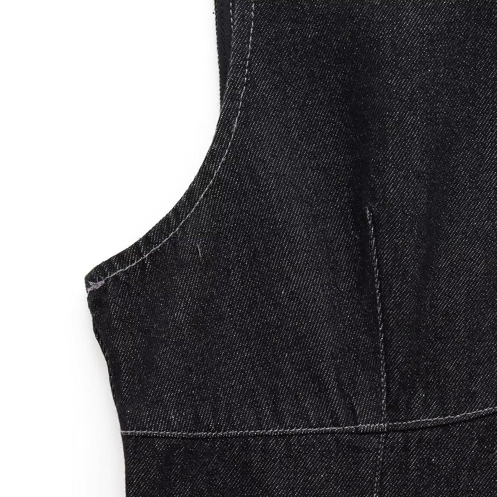 2025 Spring Women's Sleeveless Round Neck Slim Denim Mini Dress