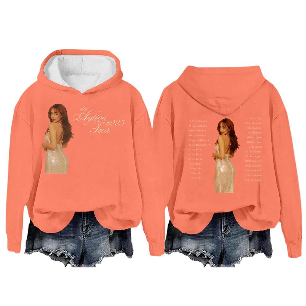 Women's Fashion Casual Long Sleeve Loose Printed Pullover Sports Long Sleeve Hooded Sweatshirt
