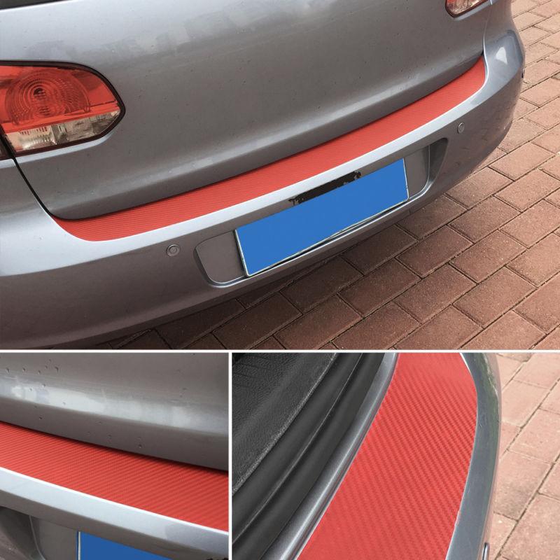 5pcs set 4D Auto Door Pedal Rear Bumper Trunk Tail Lip Carbon Fiber Protection Stickers Anti Scratch Decal Car...