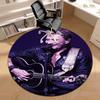 1pc Rock star Johnny Hallyday Round carpet Painted Printed circular carpet, home door mat, outdoor travel protection carpet