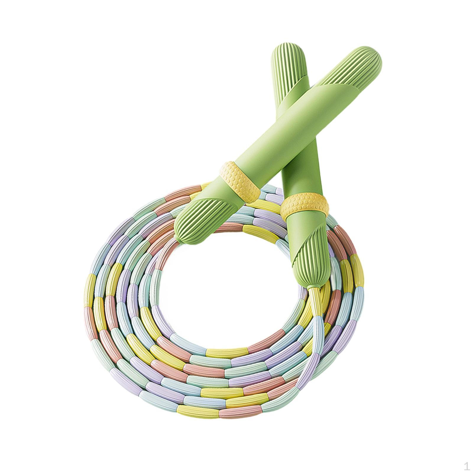 

Beaded Jump Rope for Kids, Ideal Outdoor Sports, Indoor Workout, Segmented Floor Skipping зелёный